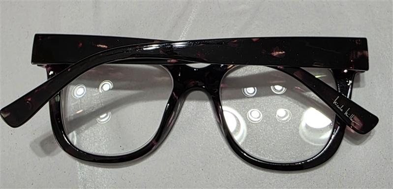 NWT Nicole Miller Purple Pink Tort 2.0 Cat Eye Thick Reading Nerd Glasses 133438