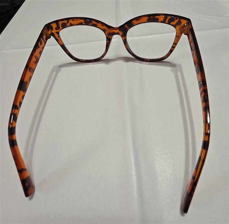 NWT Tahari 2.0 Orange Animal Cat Eye Thick Reading Nerd Glasses + Bonus 133443