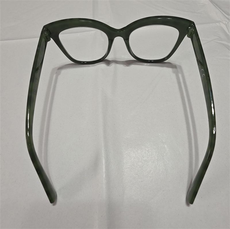 NWT Tahari 2.0 Green Animal Cat Eye Thick Reading Nerd Glasses + Bonus 133444