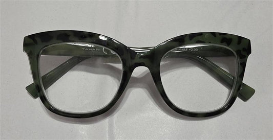 NWT Tahari 2.0 Green Animal Cat Eye Thick Reading Nerd Glasses + Bonus 133444