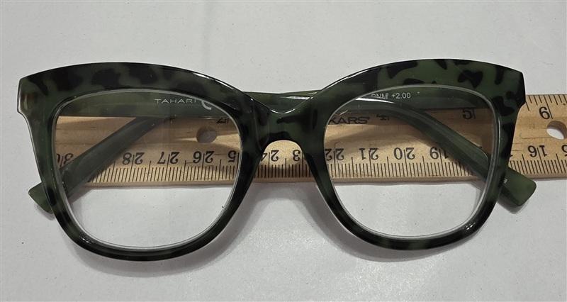 NWT Tahari 2.0 Green Animal Cat Eye Thick Reading Nerd Glasses + Bonus 133444