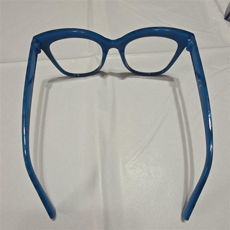 NWT Tahari 2.0 Green Animal Cat Eye Thick Reading Nerd Glasses + Bonus 133444