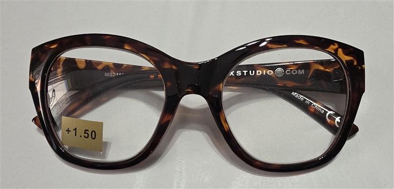 NWT Max Studio Brown Tort 1.5 Cat Eye Round Thick Reading Nerd Glasses 133447