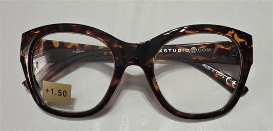 NWT Max Studio Brown Tort 1.5 Cat Eye Round Thick Reading Nerd Glasses 133447