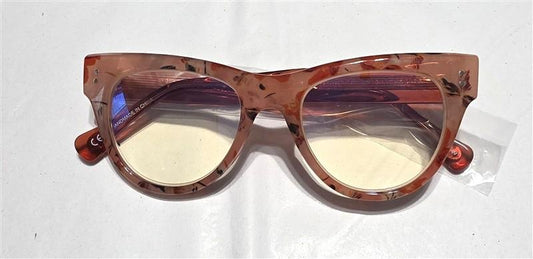 Zigi Marais 1.5 Frida Pink Floral Cat Eye Blue Light Glasses 133449
