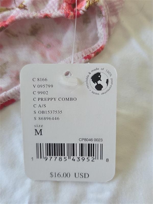 NWT Free People M Preppy Combo Floral Lace Underwear panty 133450