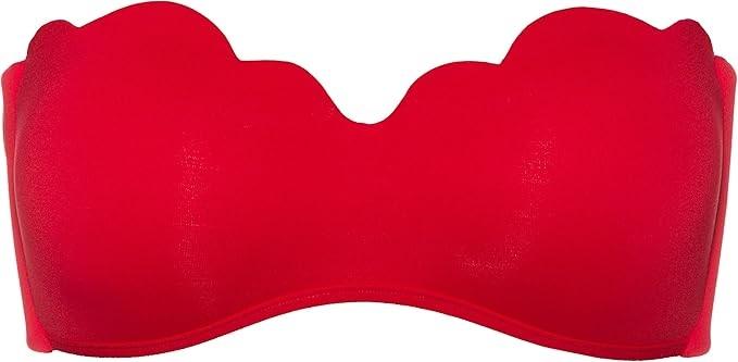 NWOTD Seafolly 10 USA Petal Bandeau Bra Bikini Bikini Top Red 133480
