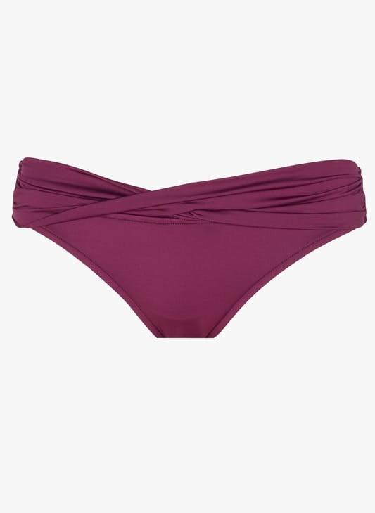 NWOT Seafolly 10 USA Solid Twist Hipster Bikini Bottom Wine 133482
