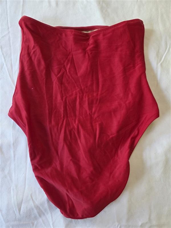 NWOT Lori Coulter M High Waist Tummy Control Bikini Swimsuit Bottom Red 133490