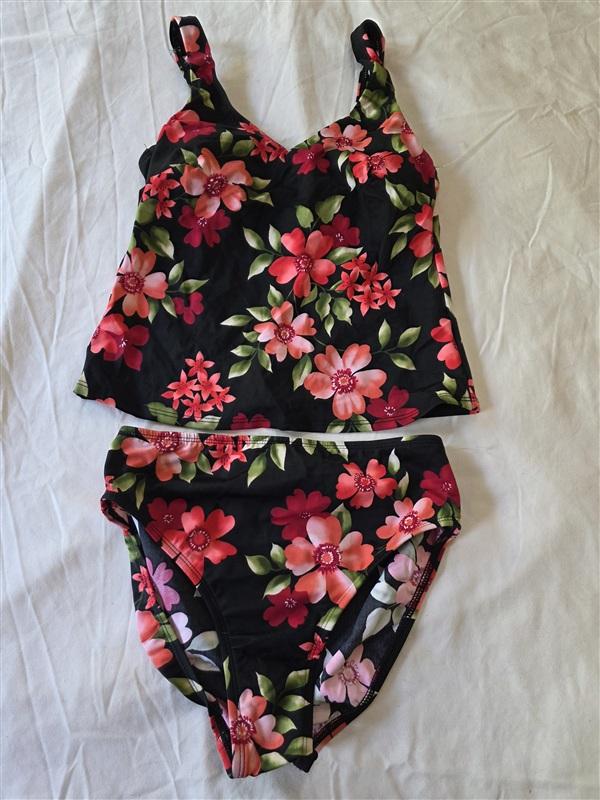 NWOT Lands End 6 Hawaiian Floral Tankini Swimsuit Top & Bottom 133493