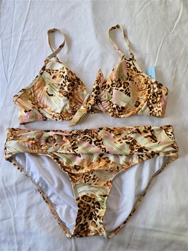 NWT Antonio Melani M Animal Jungle Print Bikini Top & Bottom 133496