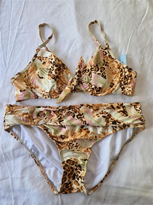 NWT Antonio Melani M Animal Jungle Print Bikini Top & Bottom 133496