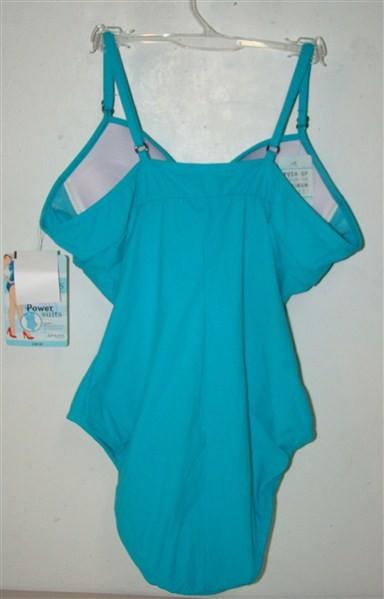 NWOT Spanx Assets M Sara Blakely Push Up Swimsuit 1547 Teal 133497