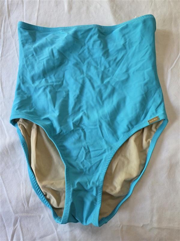 NWOT Lori Coulter 8 High Waist Tummy Control Bikini Swimsuit Bottom Aqua 133498