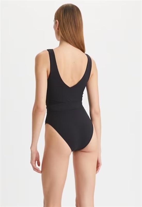 NWTD Tory Burch Miller L Plunge 1PC Black Swimsuit No Belt 133499