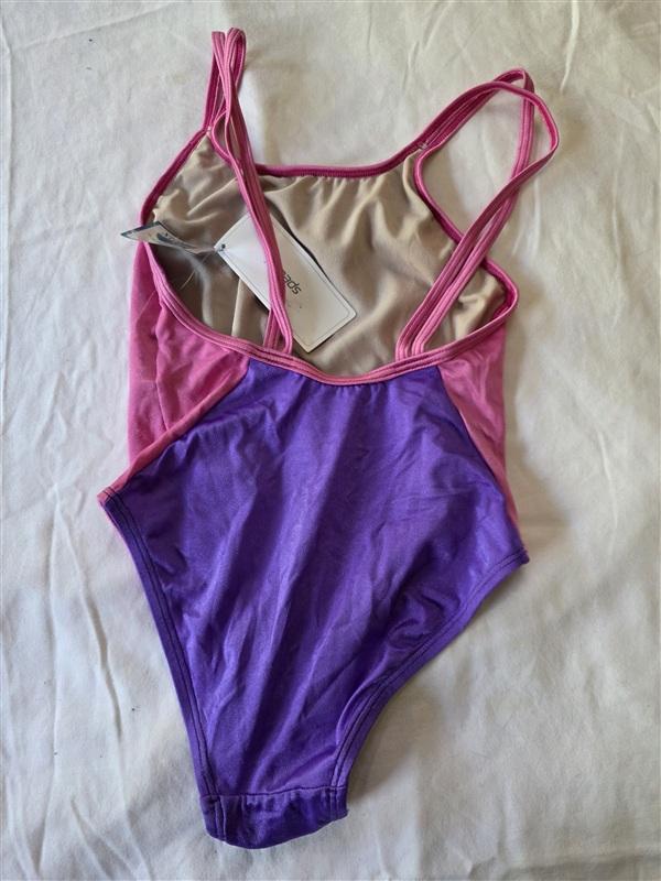 NWT Speedo 10 Girls Pink Purple 189617 1PC Swimsuit 133500