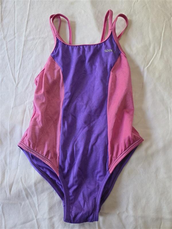 NWT Speedo 10 Girls Pink Purple 189617 1PC Swimsuit 133500