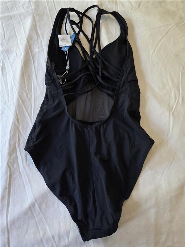 NWT Bleu Rod Beattie 10 Don't Mesh With Me Cross Back 1PC Black 133510