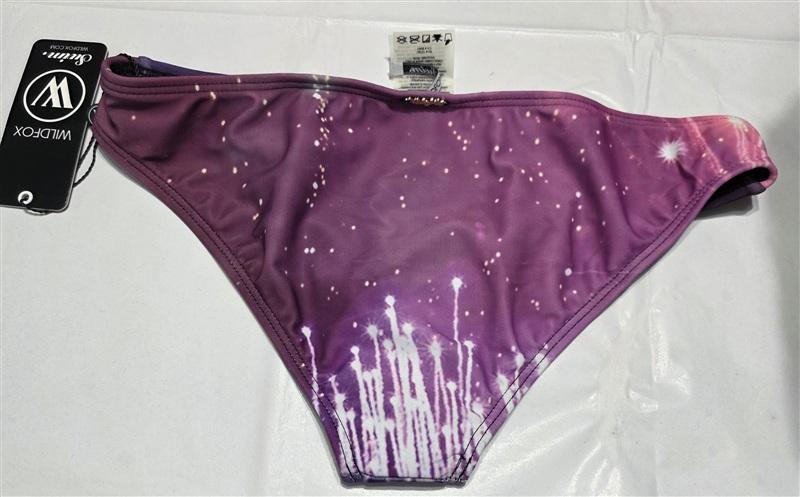 NWT Wildfox XS Firework Purple Pink White Cheeky Bikini Swim Bottoms 133512