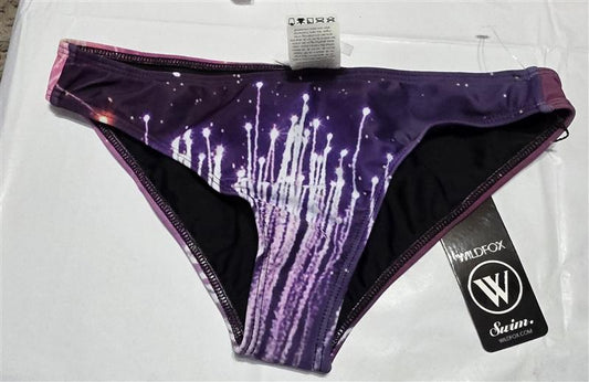 NWT Wildfox XS Firework Purple Pink White Cheeky Bikini Swim Bottoms 133512