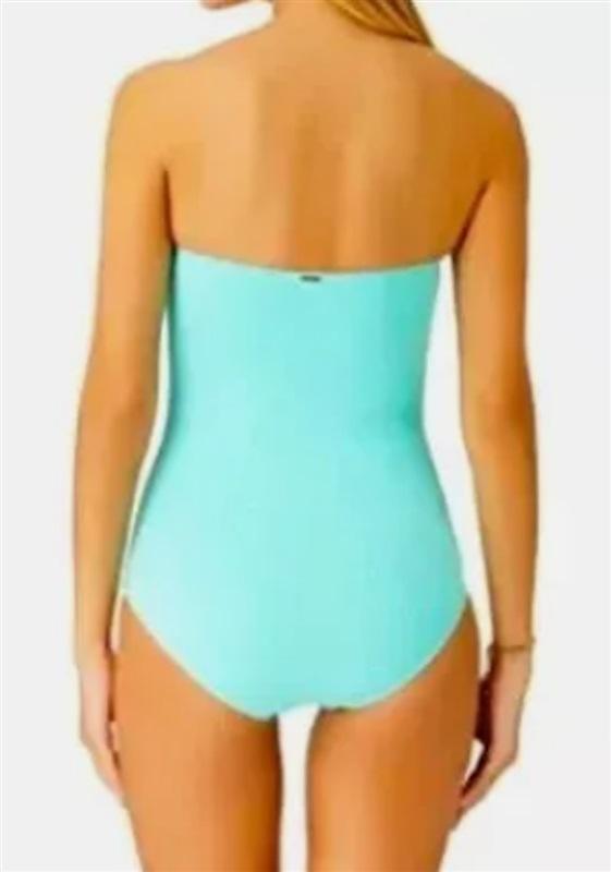 NWT Anne Cole 16 Sea Glass Green Strapless Twist Front Bandeau 1PC 133518