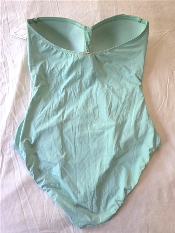 NWT Anne Cole 16 Sea Glass Green Strapless Twist Front Bandeau 1PC 133518