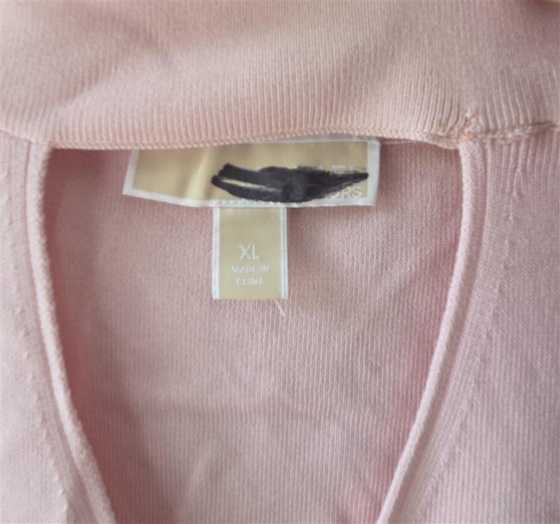 NWOTD Michael Kors XL Mock Neck Keyhole Sleeveless Pink Sweater 133532