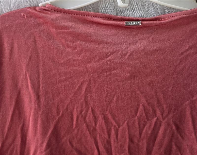 NWT Michael Kors L Overlap Cap-sleeve Satin Blouse Shirt Top Rose 133535