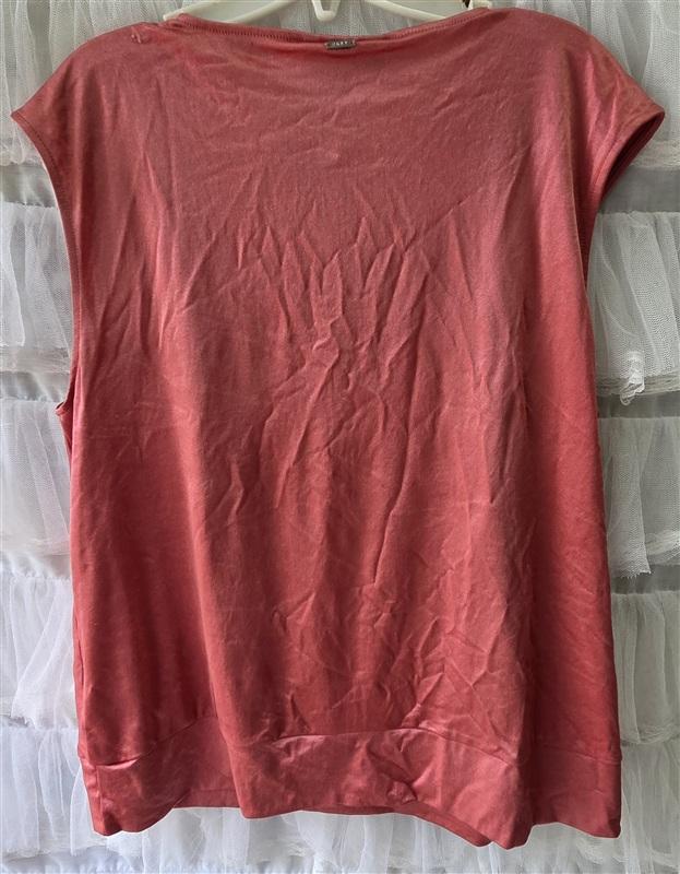 NWT Michael Kors L Overlap Cap-sleeve Satin Blouse Shirt Top Rose 133535