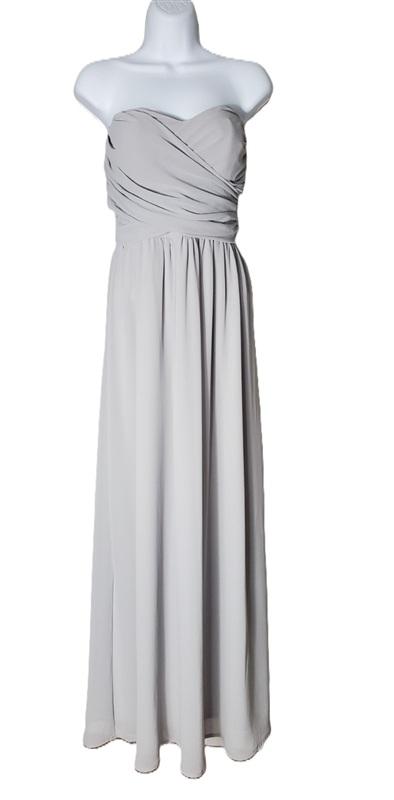 NWT Lulus XS Long Chiffon Overlay Gray Evening Gown 133539