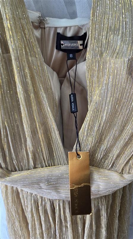 NWT Alexia Admor 8 Gold Silver Marilyn Halter Short Cocktail Dress 133541