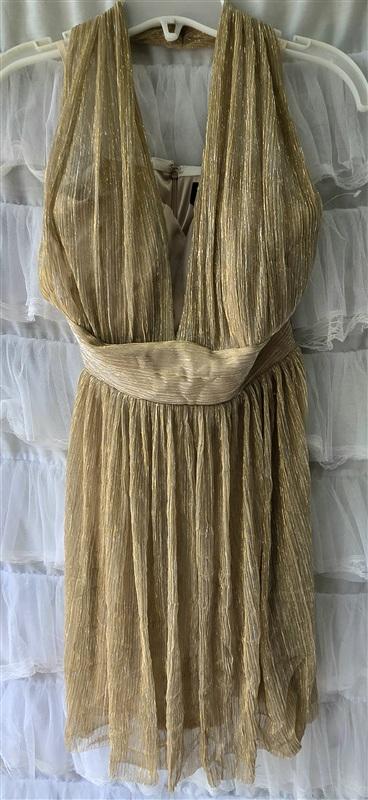 NWT Alexia Admor 8 Gold Silver Marilyn Halter Short Cocktail Dress 133541