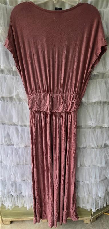 NWT Agnes & Dora S Spencer Flutter Sleeve Surplice Maxi Dress Pink 133543