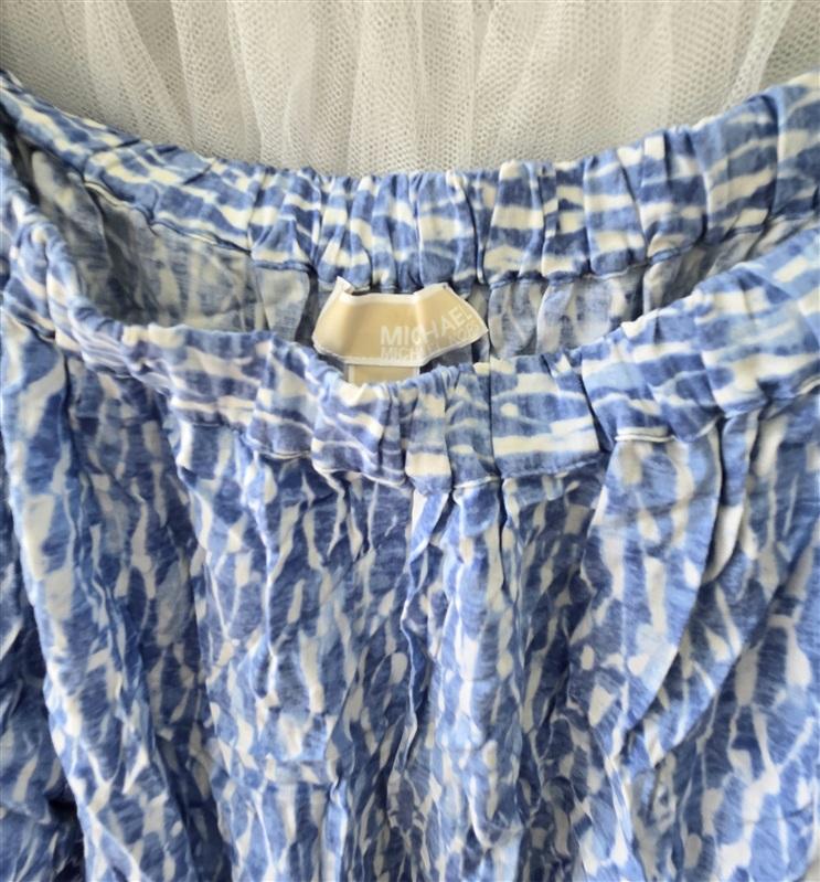 NWOT Michael Kors 12 Blue & White Off Shoulder Romper Playsuit 133544