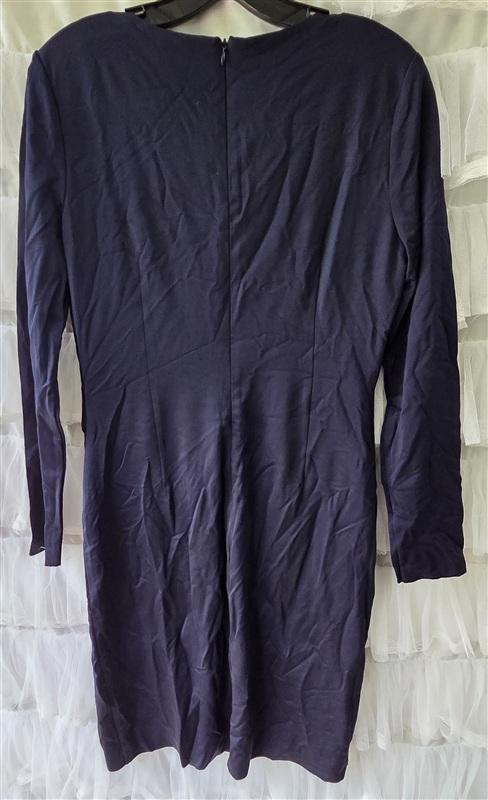 NWOT Ralph Lauren 8 Navy Blue Surplice Bottom Sheath Dress 133550