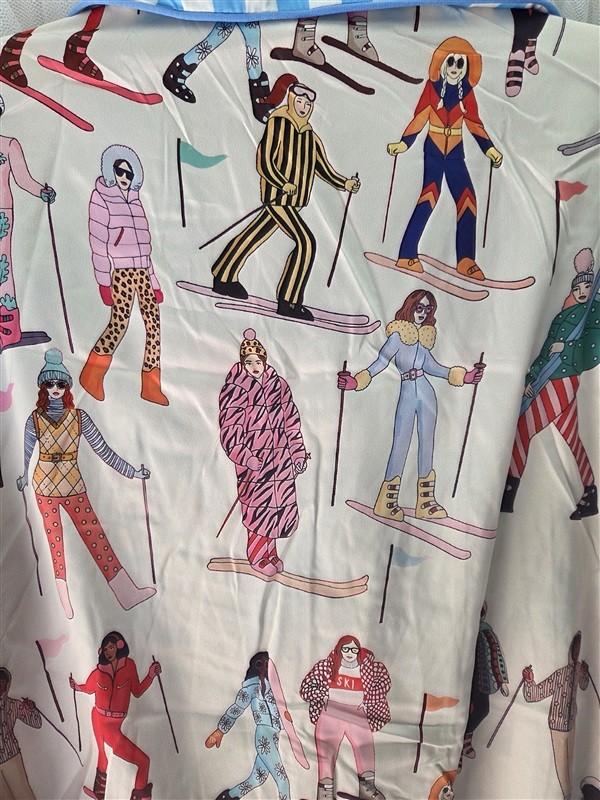 NWT SheShow XL Satin Women Snow Skiing Sleepwear Lounge Pajama Set 13355