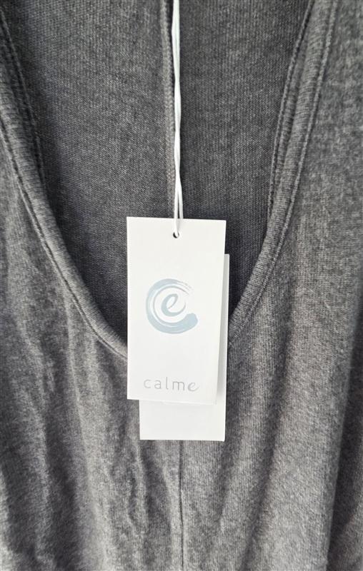 NWT Calme L Racerback Knit Maxi Dress Gray 133558
