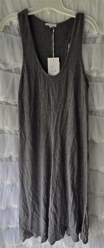 NWT Calme L Racerback Knit Maxi Dress Gray 133558