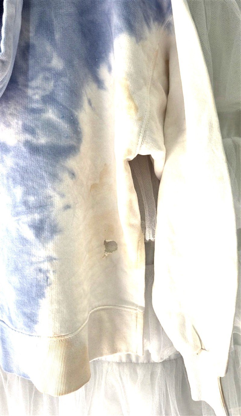 NWTD L*Space South Swell XS Cropped Pullover Quarter Zip Blue Tie Dye 133559
