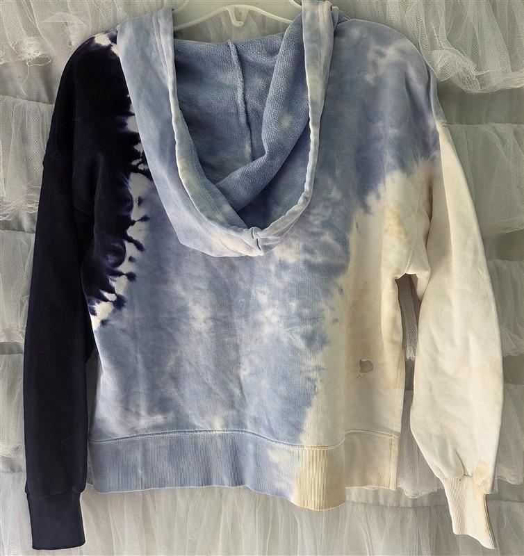 NWTD L*Space South Swell XS Cropped Pullover Quarter Zip Blue Tie Dye 133559