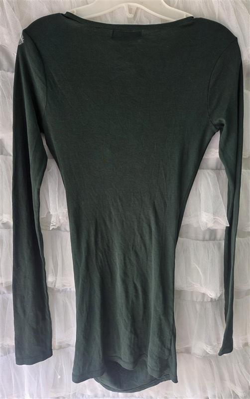 NWOT Michael Stars OS Long Sleeve Surplice Top Evergreen 133560