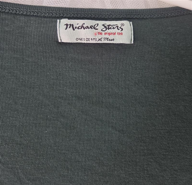 NWOT Michael Stars OS Long Sleeve Surplice Top Evergreen 133560