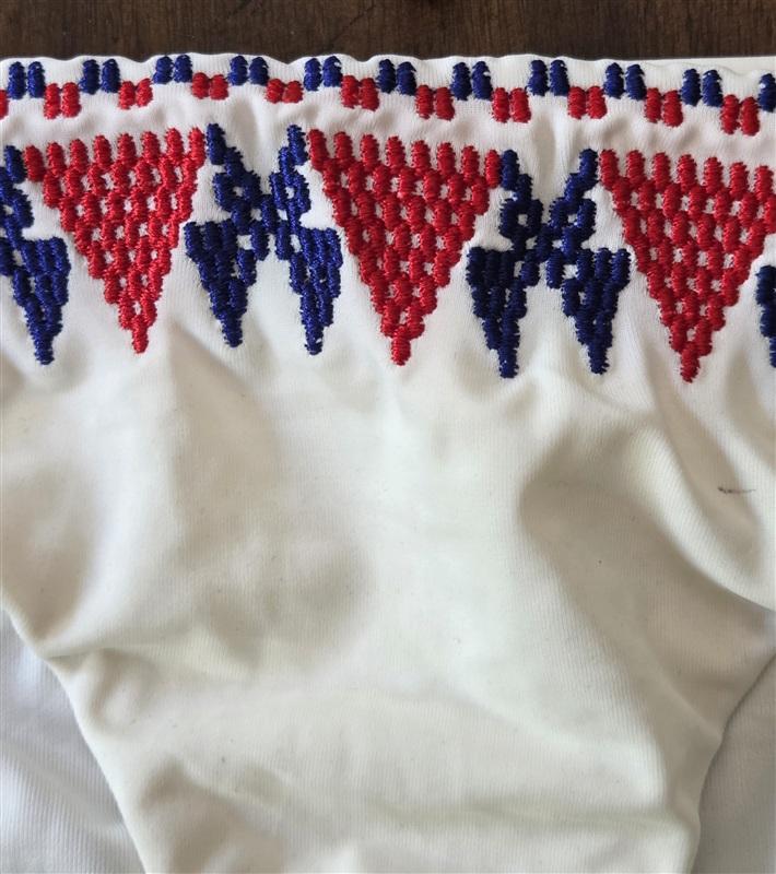 NWOT Calzedonia Colbey Embroidered Red White Blue Bikini Swim Top Bottom 133563