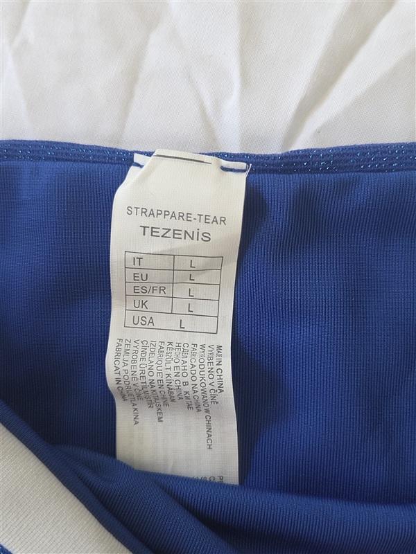 NWOT Tezenis L Blue White Tie Side Sparkle Bikini Swim Bottom 133565
