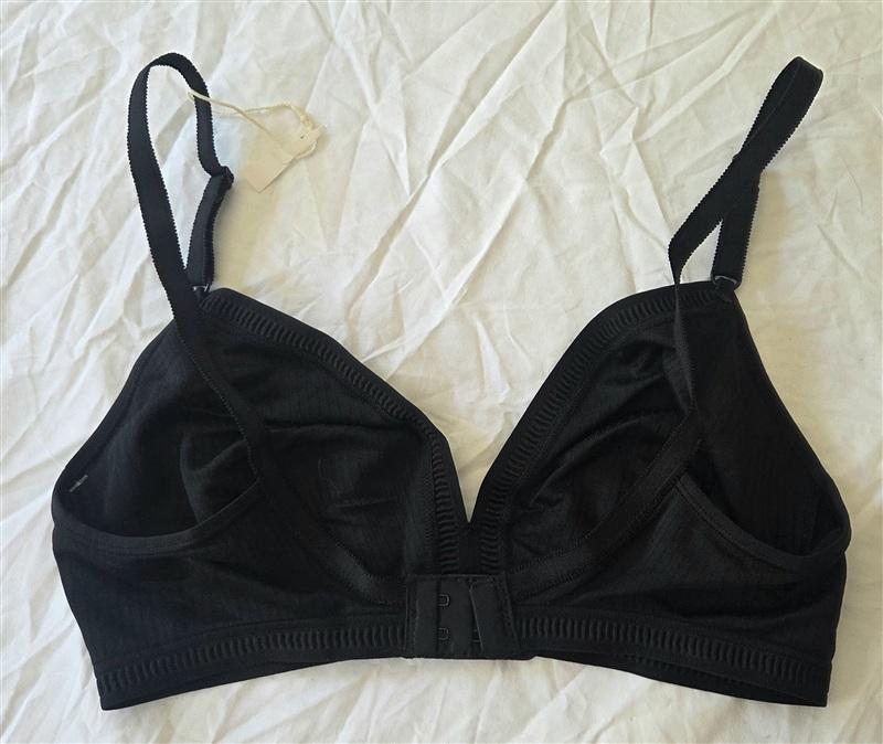 NWOT Dorina 34B Tiffany Ribbed Bra Black Bralette Triangle 133566