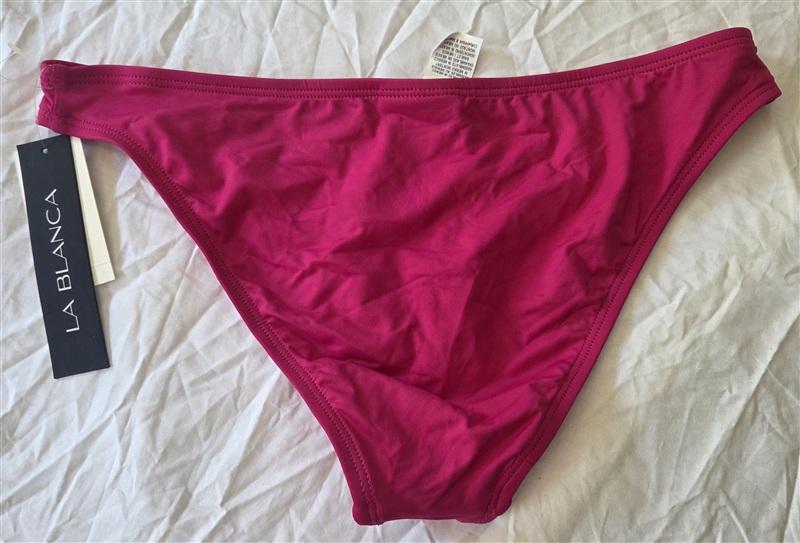 NWT La Blanca 10 Island Goddess Hipster Pink Berry Bikini Swim Bottom 133571