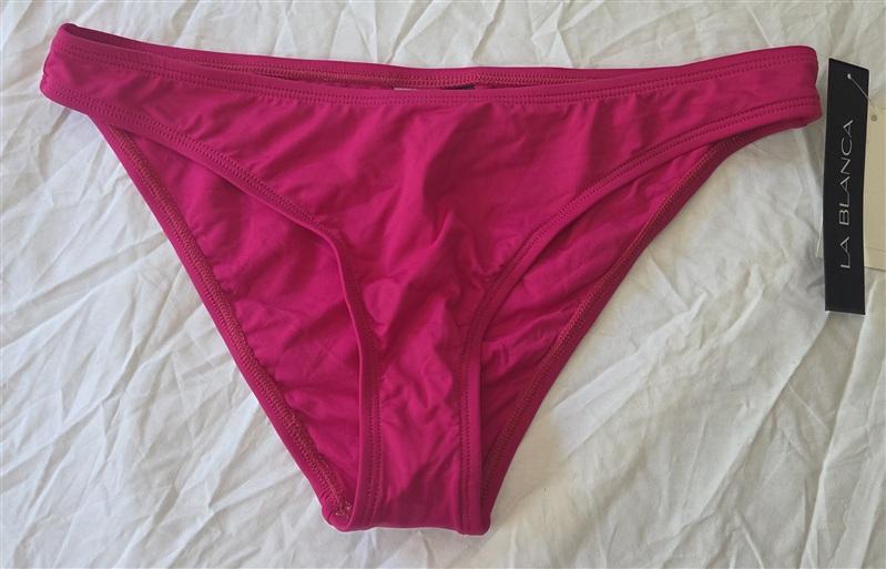 NWT La Blanca 10 Island Goddess Hipster Pink Berry Bikini Swim Bottom 133571