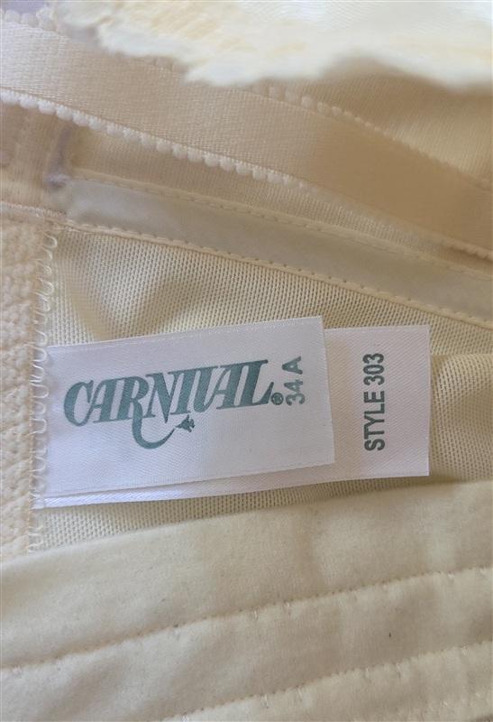 NWT Carnival 34A Satin Torsolette Strapless Bustier Bra 303 Beige 133572
