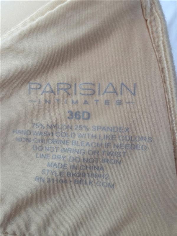 NWOt Parisian 36D Cushion Comfort Wirefree Contour Bra Beige 133577