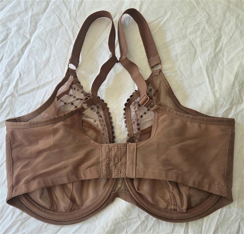 NWOT Elomi 36K USA Matilda Underwire Plunge Bra EL8900 Beige 133583
